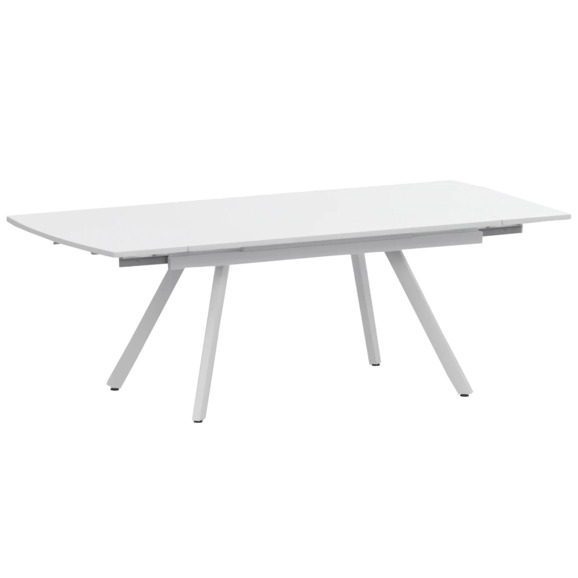 Стол раздвижной Фэйвор, супер белый, белый муар - фото 1