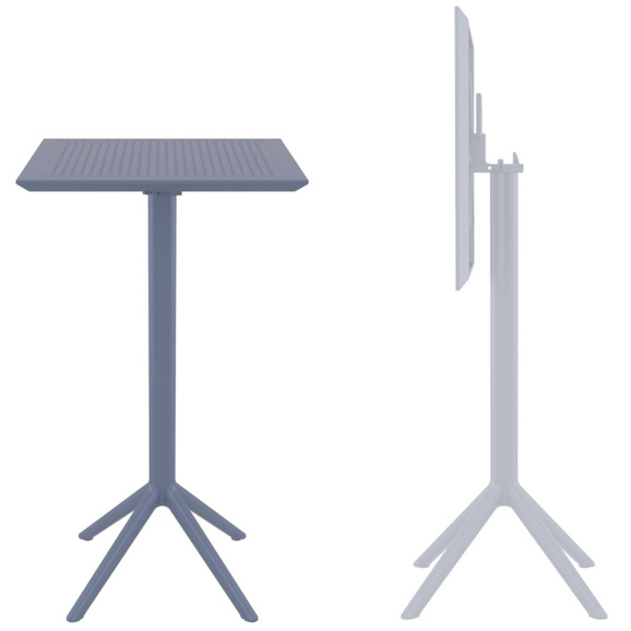 Стол пластиковый барный складной Sky Folding Bar Table 60, темно-серый - фото 3