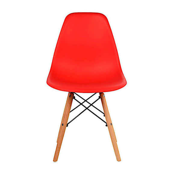 Стул пластиковый Eames, красный, каркас бук - фото 2