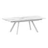 Стол раздвижной Фэйвор, мрамор белый, белый муар