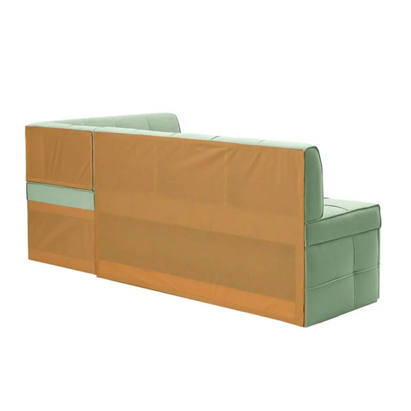 Угловой диван для кухни Атлант Плюс, светло-зеленый, правый - фото 7