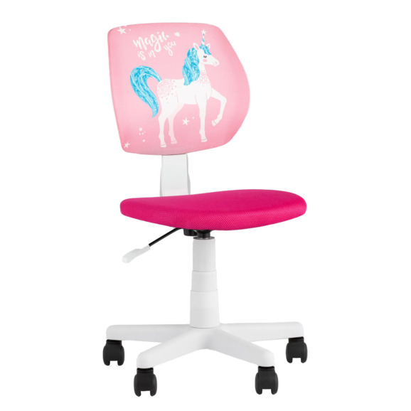 Кресло компьютерное детское ЛОЛО Unicorn, пластик, белый - фото 1