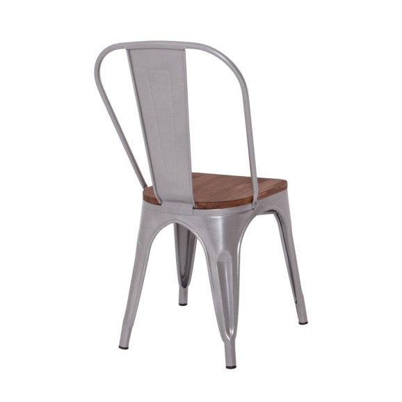 Стул Tolix Wood, серебряный Стул Tolix Wood, серебряный - фото 4