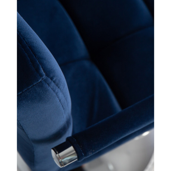 Барный стул Фолкрик, синий велюр - фото 4