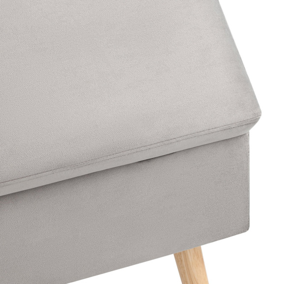 Банкетка Сторми, с ящиком, велюр, серый - фото 6