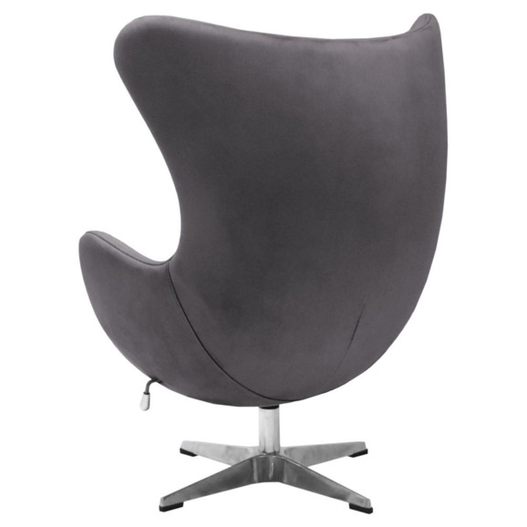 Кресло Egg style chair, тёмно-серый, искусственная замша - фото 5