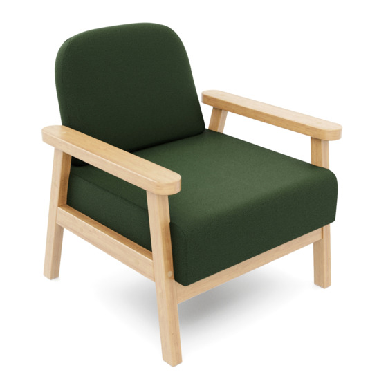 Кресло Лора береза, зеленое - фото 1