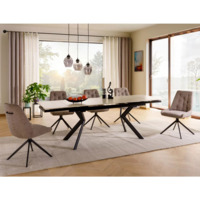 Фотография Стол обеденный Moonshine, травертин, черный Фотография товара Стол обеденный Moonshine, травертин, черный от компании ChiedoCover.