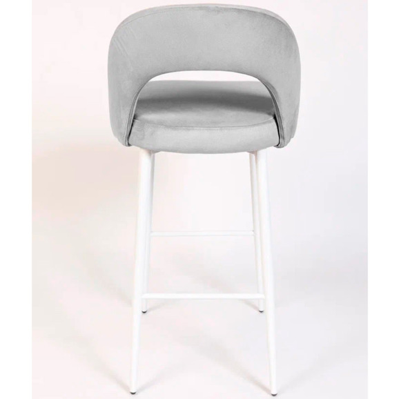 Стул Пиннате, барный, светло-серый, белый, велюр - фото 6