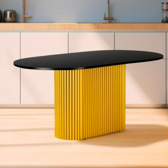 Барон О 180 х 90 черная шагрень пленка / золотые ноги - фото 5