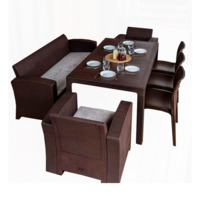 Настоящее фото товара Обеденный комплект Lina LUX DINING XL, коричневый, произведённого компанией ChiedoCover