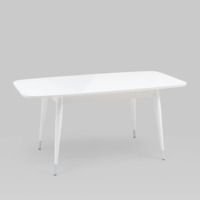 Стол прямоугольный KENNER Сидней-120, столешница стекло белое глянец