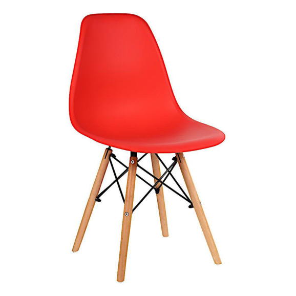 Стул пластиковый Eames, бук, красный - фото 1