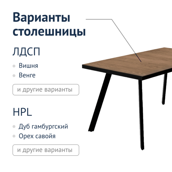 Стол Лофт Поль на разборных ножках, Дуб Галифакс табак - фото 5