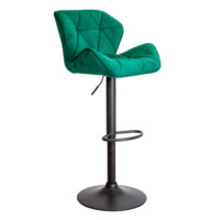 Настоящее фото товара Барный стул BERLIN, зелёный велюр, черный, произведённого компанией ChiedoCover