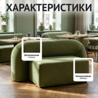 Фотография товара Диван Мерис, велюр светло-зеленый от компании ChiedoCover.