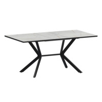 Настоящее фото товара Стол раздвижной Сири 1200+300, серый каспий, черный муар, произведённого компанией ChiedoCover