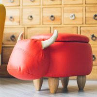 Настоящее фото товара Пуф Бычок, красный, с коробом и крышкой, произведённого компанией ChiedoCover
