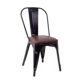 3D модель товара Стул Tolix Soft, черный, экокожа коричневая, произведённого компанией ChiedoCover