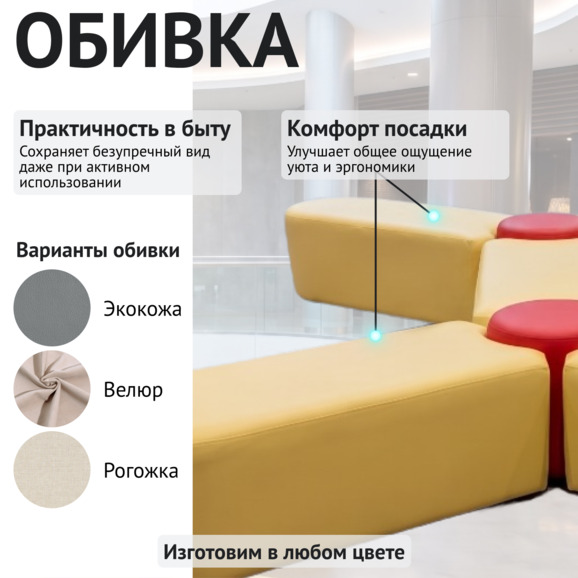 Диван Молекула, желтый - фото 3