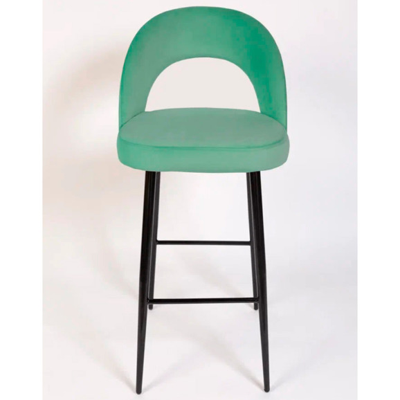 Стул Пиннате, барный, мятный, черный, велюр - фото 2