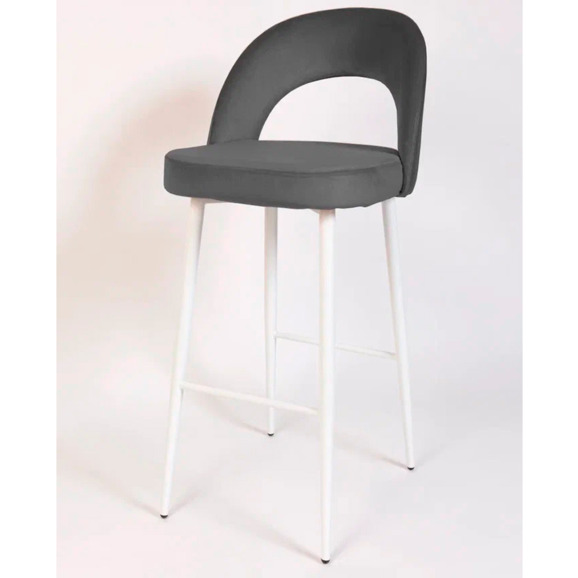 Стул Пиннате, барный, серый, белый, велюр - фото 3
