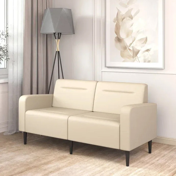 Диван Папилла, экокожа, 162 см, кремовый - фото 4