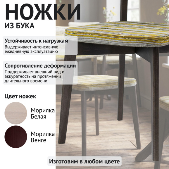 Стул Топас, шенилл ОНТАРИО бэнд бамбук, морилка венге - фото 4