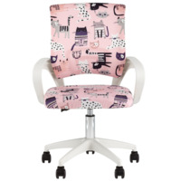 Фотография Кресло офисное TopChairs Simple SN Junior принт Pink Cats, белый Фотография товара Кресло офисное TopChairs Simple SN Junior принт Pink Cats, белый от компании ChiedoCover.