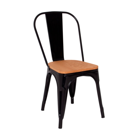 Стул Tolix Wood, черный Стул Tolix Wood, черный - фото 1