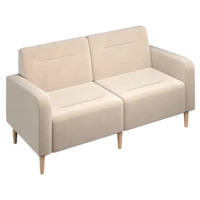 Настоящее фото товара Диван Папилла, велюр, 162 см, бежевый, произведённого компанией ChiedoCover