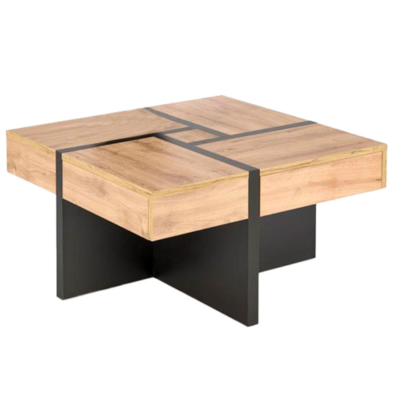 Стол журнальный Icicle, дуб крафт, черный - фото 1