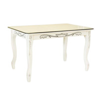 Настоящее фото товара Стол раздвижной Клэнт, массив бука, молочный, произведённого компанией ChiedoCover