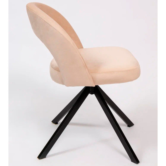 Стул Пиннате, пирамида, поворотный, бежевый, черный, велюр - фото 3