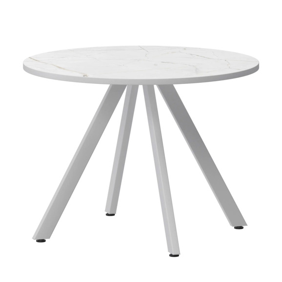 Стол нераздвижной Лаки мини 900мм, азул, белый муар - фото 1