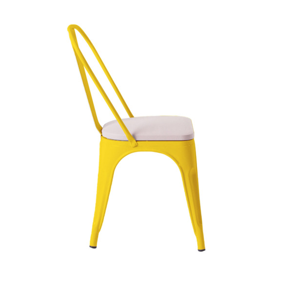 Стул Tolix Soft, желтый, экокожа белая - фото 3