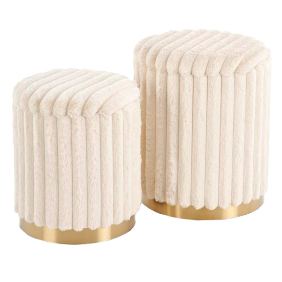 Набор пуфов Jamb, кремовый, золотой - фото 1
