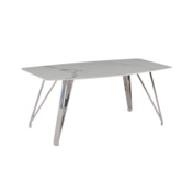 Фотография товара Стол обеденный Soap-2, 180х90х76, бело-серая керамика, хром серебро от компании ChiedoCover.