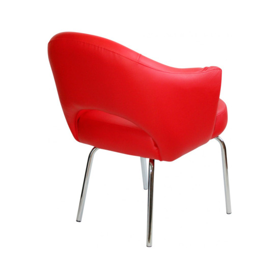 Дизайнерское кресло из экокожи, красное - фото 4