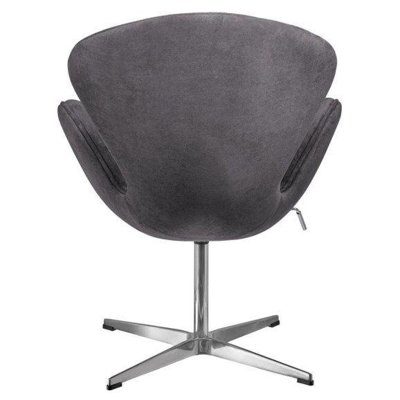 Кресло Swan style chair, тёмно-серый, искусственная замша - фото 4