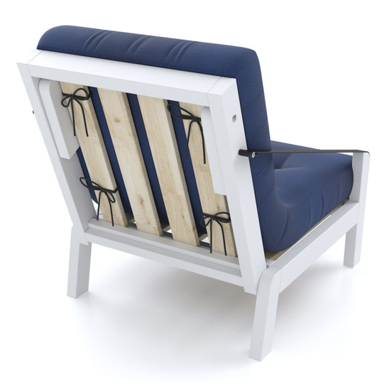 Кресло Кельвин белая эмаль, синее - фото 3