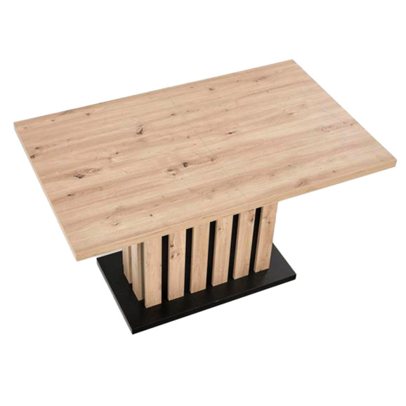 Стол обеденный Virtue, раскладной, дуб артизан, черный Стол обеденный Virtue, раскладной, дуб артизан, черный - фото 3