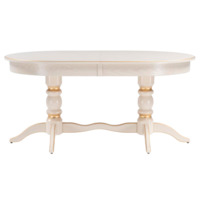 Фотография товара Деревянный стол Дейвер 160(220)х100х76 слоновая кость / золото от компании ChiedoCover.