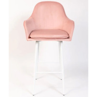 Фотография товара Кресло Сета, барные ножки, розовый, белый, велюр от компании ChiedoCover.