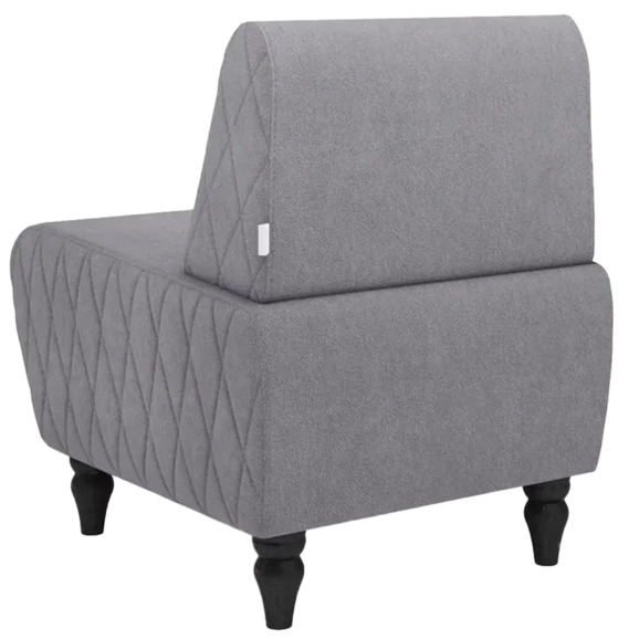 Кресло Лотик велюр, светло-серый - фото 3