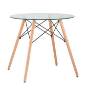Фотография товара Стол круглый Eames DSW NEW, D80, прозрачный, стекло от компании ChiedoCover.
