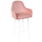 Настоящее фото товара Кресло Сета, барные ножки, пудровый, белый, велюр, произведённого компанией ChiedoCover