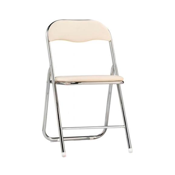 Стул на металлокаркасе Fold 1 складной beige / chrome Стул на металлокаркасе Fold 1 складной beige / chrome - фото 2