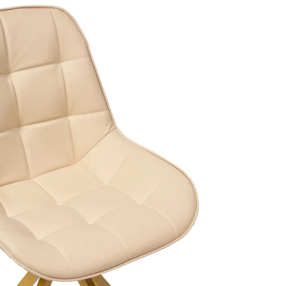 Стул Мускус, пирамида, кожа, бежевый, золотой - фото 6