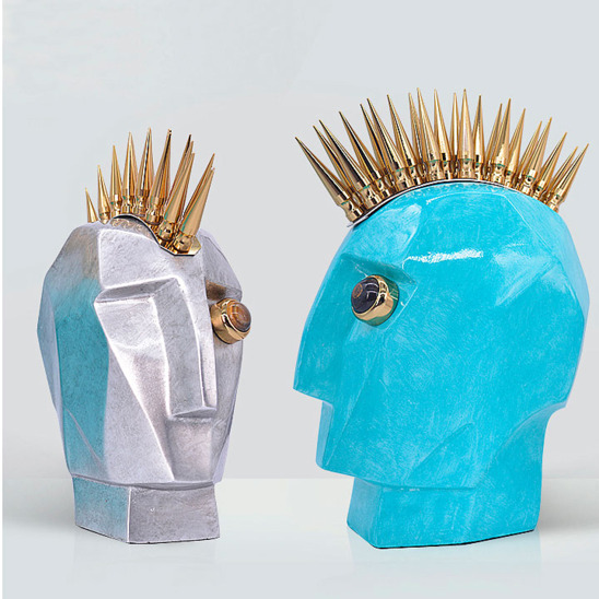 Скульптура Келли Уирстлер "Путешествие головы", серебряная - фото 3